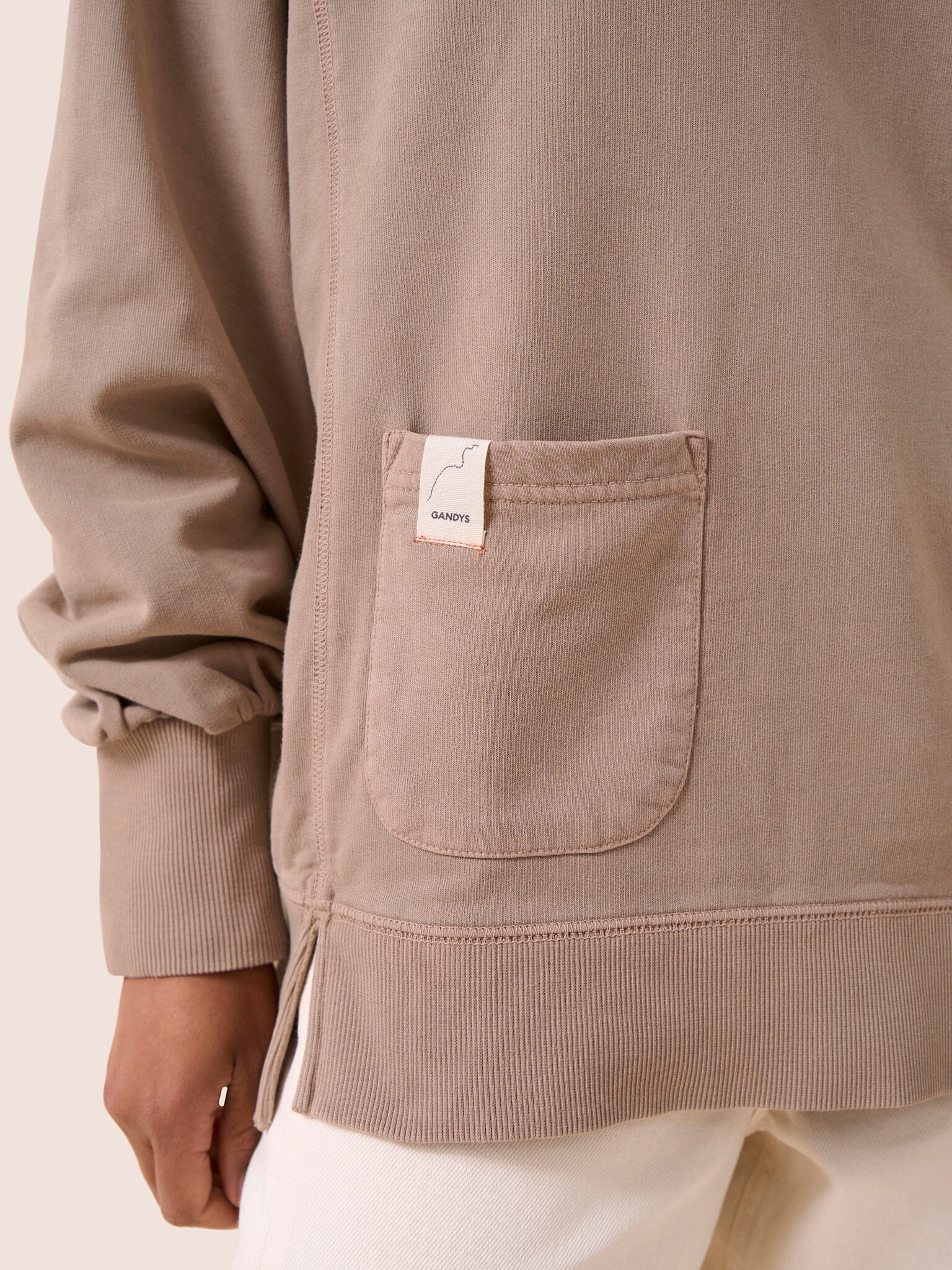 Timor Cotton Funnel Neck Sweater in Rose - Image 5